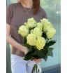 Белые розы Эквадор 9 шт