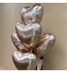 Шар фольгированный, сердце розовое золото 5 шт