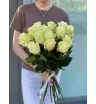 Белые розы Эквадор 15 шт